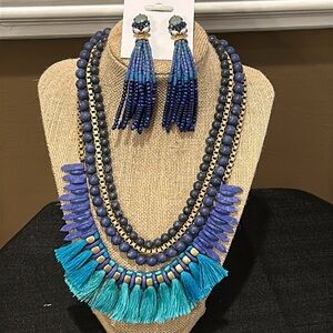 Stella & Dot Tresse Necklace & Earring Set